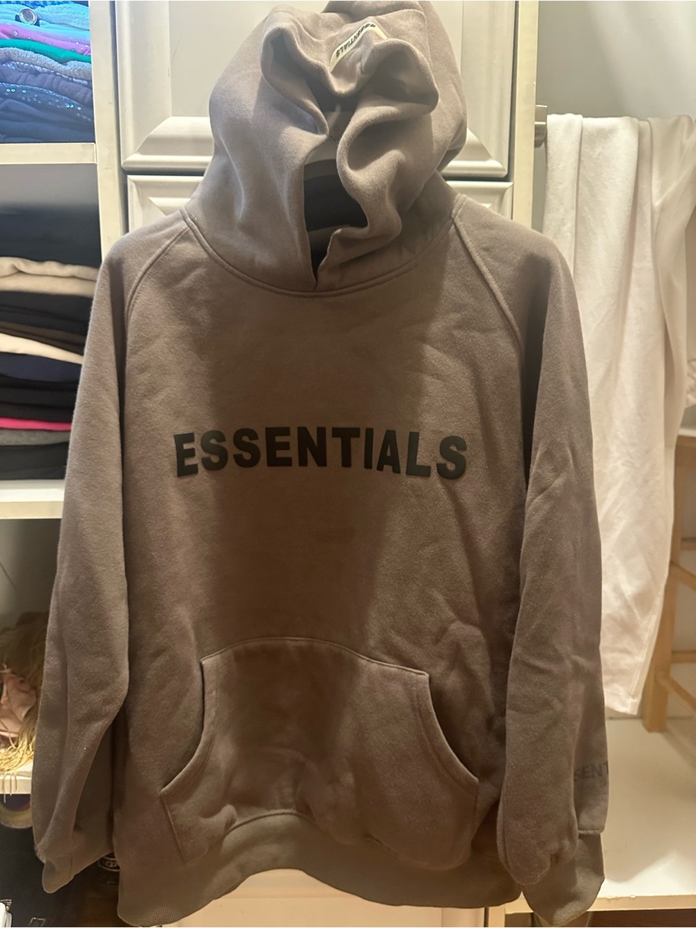 Fear of God ESSENTIALS Hoodie in grey with Dark Logo not authent